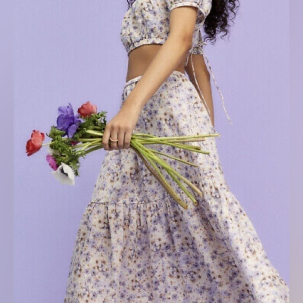 H&M Linen Blended Floral 2 Piece Set Size Small / X Small - Picture 4 of 4